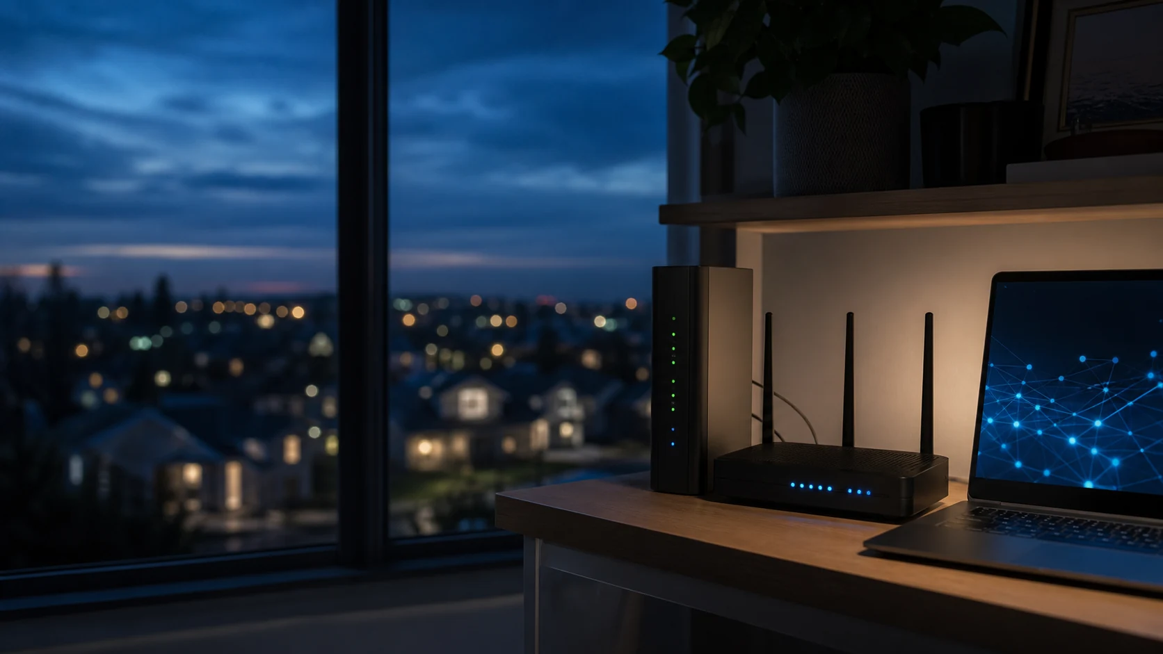 Home internet equipment and a computer monitoring connection health